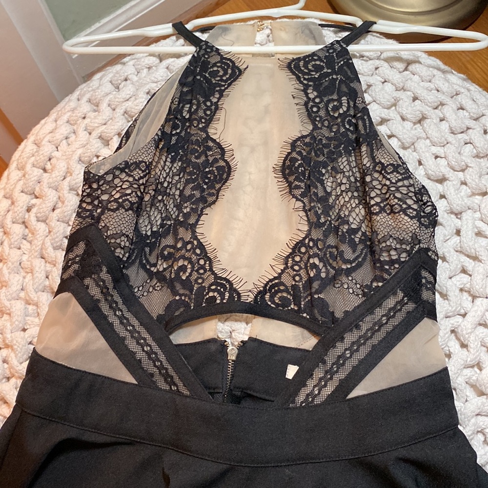 Shop RiffRaff fancy girl flare dress in black